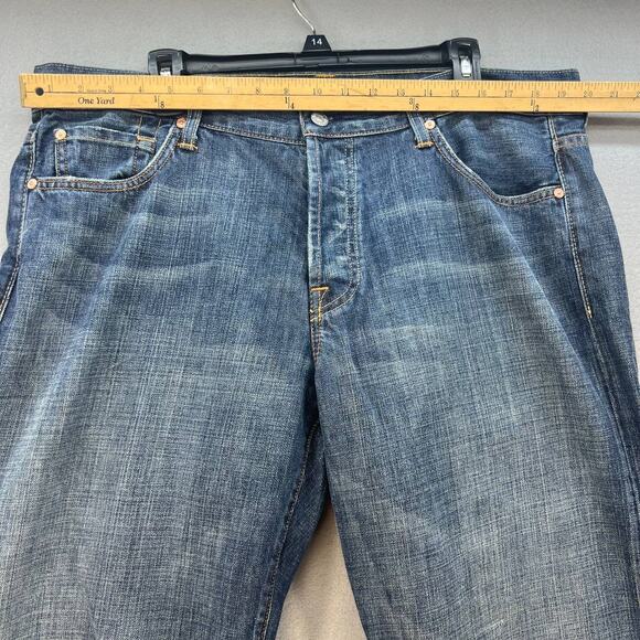7 For All Mankind Men's Relaxed Fit Jeans Size 40 Button Fly Medium Denim Wash - Picture 14 of 16